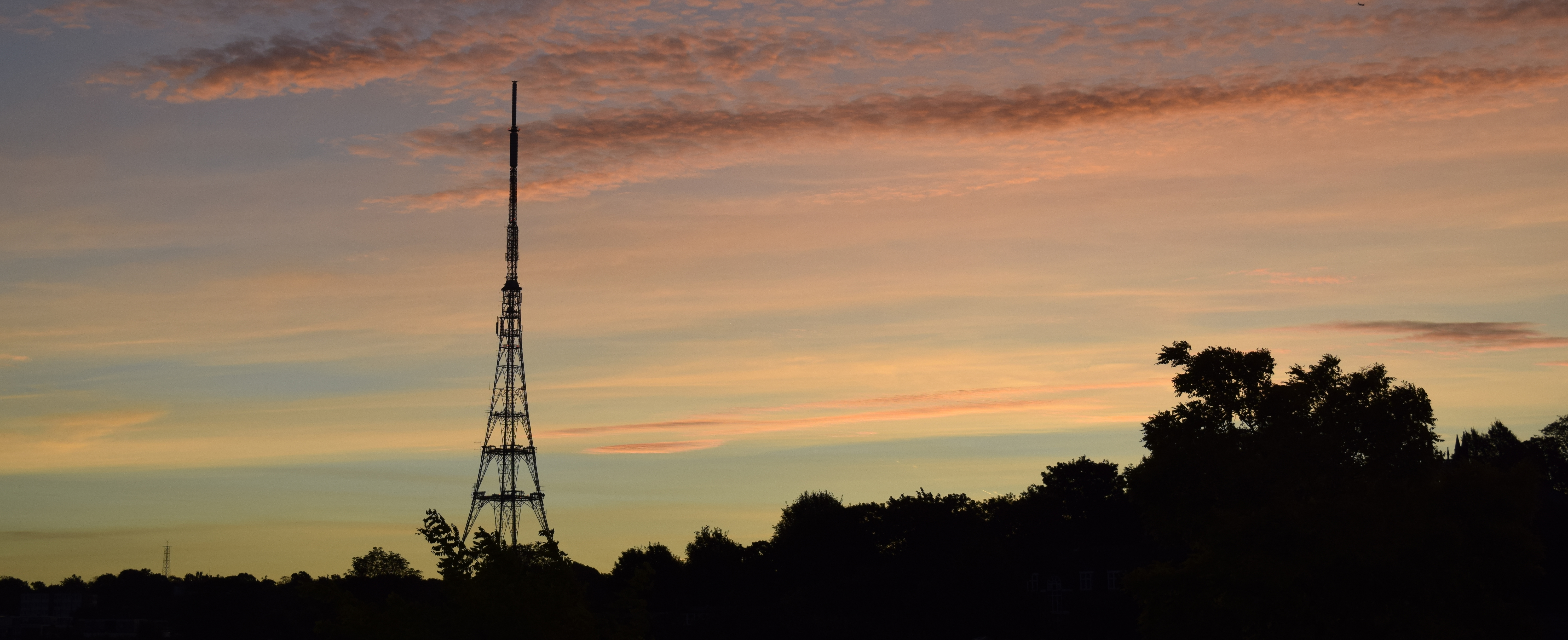 BBC Radio Tower at sunset.